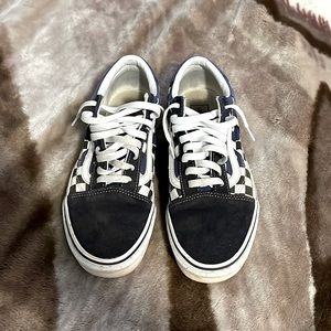 Vans old skool checkered navy
